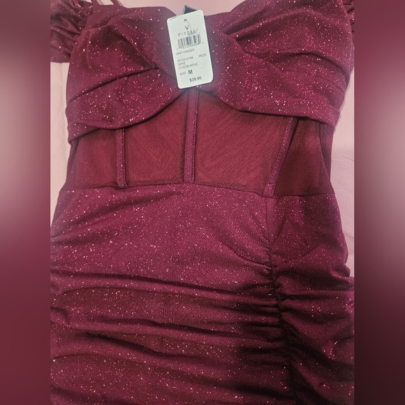 Windsor Sparkling Burgundy Mini Dress - Picture 4 of 5